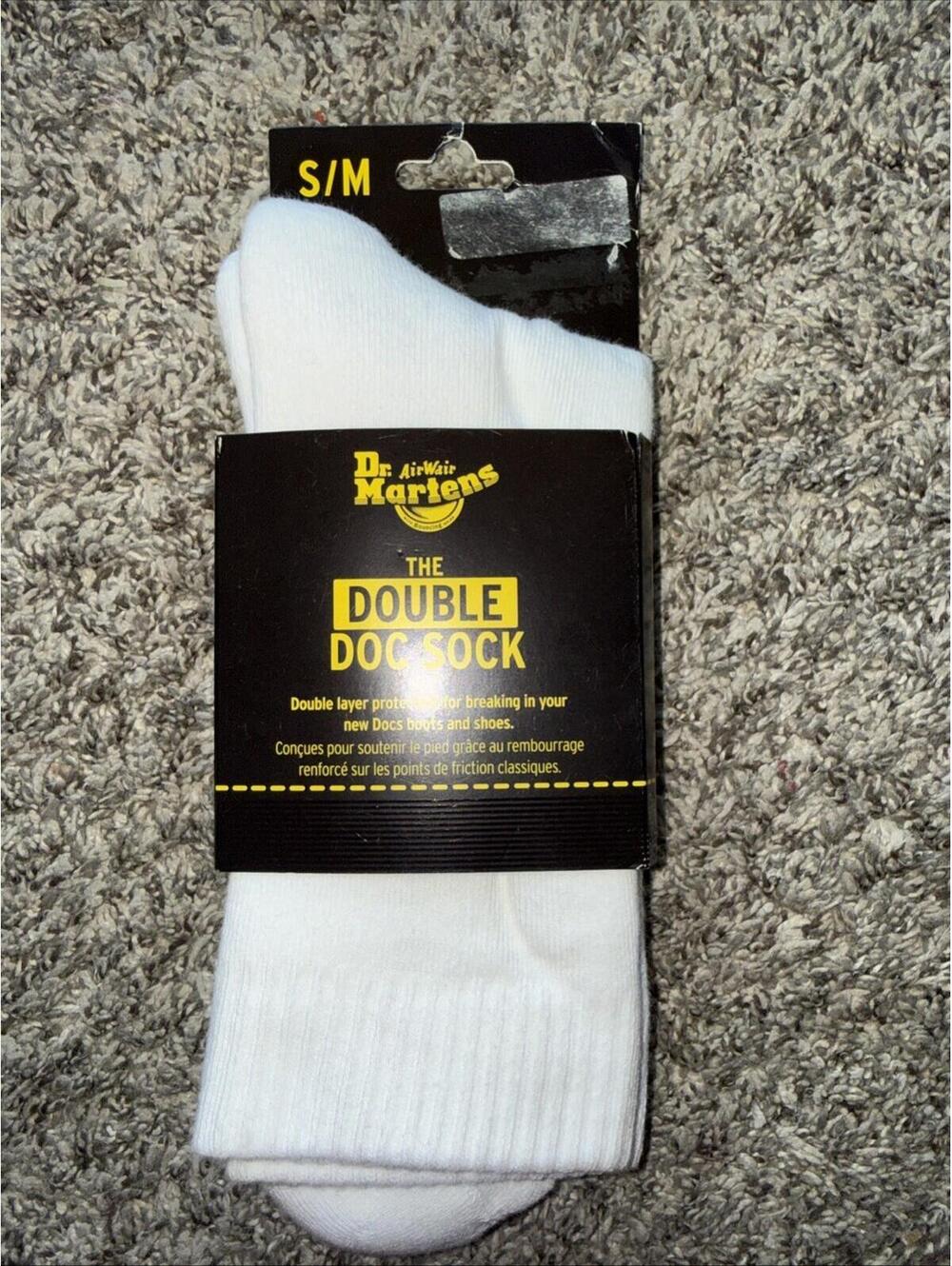 Dr. Martens Double Doc Crew Socks White S/M 3-8 Unisex – NEW